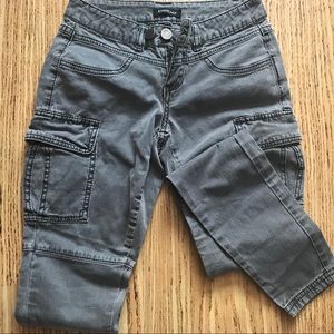 Bebe charcoal cargo pants size 0